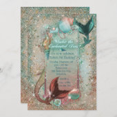 Cartes d'invitation Sirène (Devant / Derrière)