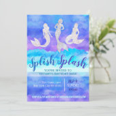 Cartes d'invitation sirène adulte (Debout devant)