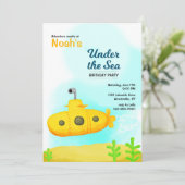 Cartes d'invitation Sous-Marin (Debout devant)