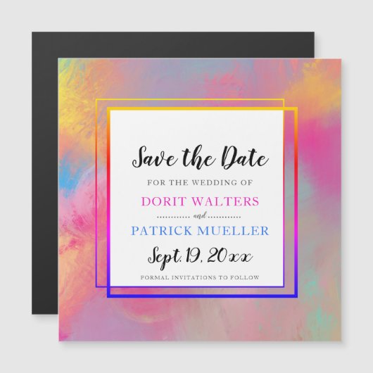 Cartes d'invitation Spring Color Save the Date var (Devant / Derrière)