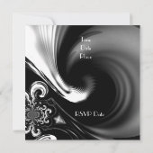 Cartes d'invitation Style Abstrait Noir & Blanc Mé (Dos)
