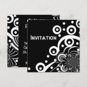 Cartes d'invitation Style Noir & Blanc Espace Clai (Devant / Derrière)