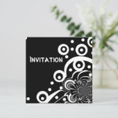 Cartes d'invitation Style Noir & Blanc Espace Clai (Debout devant)