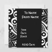 Cartes d'invitation Style Noir & Blanc Espace Clai (Dos)
