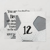 Cartes d'invitation sur le thème du football pour  (Devant / Derrière)
