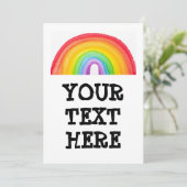 CARTES D'INVITATION SUR MESURE ARC-EN-CIEL (Debout devant)