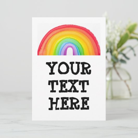 CARTES D'INVITATION SUR MESURE ARC-EN-CIEL FÊTE (Debout devant)