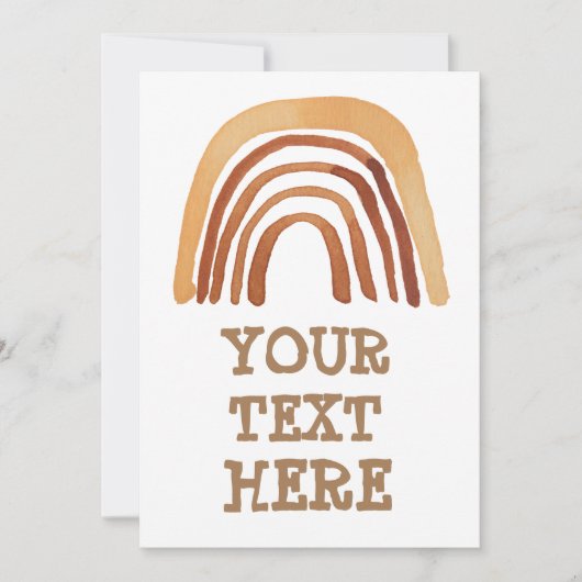 CARTES D'INVITATION SUR MESURE POUR FÊTE BOHO ARC- (Devant)