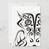 CARTES D'INVITATION TATOO OWL TRIBAL NOIR (Dos)