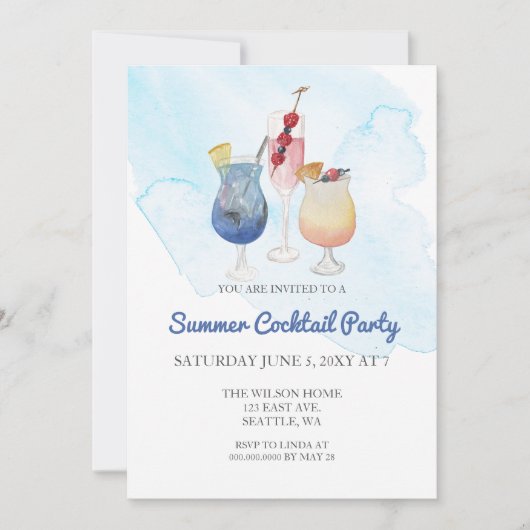 Cartes d'invitation tendance pour soirée cocktail (Devant)