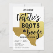 Cartes d'invitation Texas Bachelorette Boots & Boo (Devant)