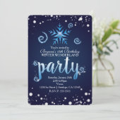 Cartes d'invitation Tourbillons Magiques Bleus Pay (Debout devant)