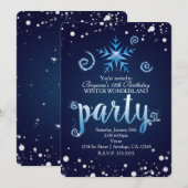 Cartes d'invitation Tourbillons Magiques Bleus pou (Devant / Derrière)