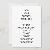 Cartes d'invitation tournesol Fête Invitations Evé (Dos)