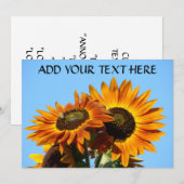 Cartes d'invitation tournesol Fête Invitations Evé (Devant / Derrière)