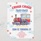 Cartes d'invitation Train (Devant / Derrière)