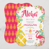 Cartes d'invitation tropicales Hawaïennes pour 50e (Devant / Derrière)