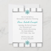 Cartes d'invitation Turquoise Bleu Argent pour Qui (Dos)