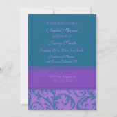 Cartes d'invitation turquoises de douche nuptiale  (Dos)