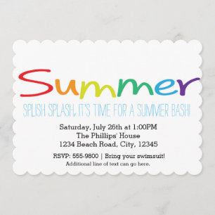 Cartes d'invitation typographiques arc-en-ciel pou