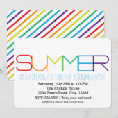 Cartes d'invitation typographiques arc-en-ciel pou (Devant / Derrière)