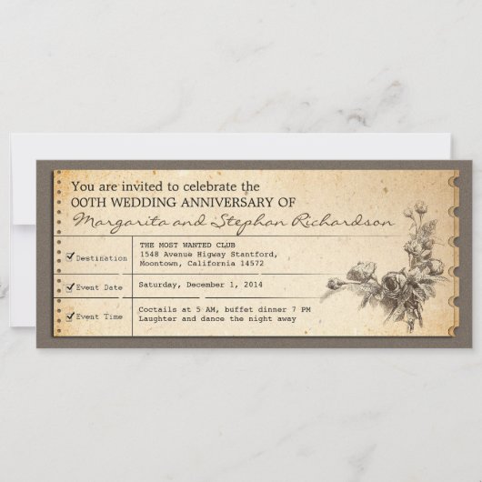Cartes d'invitation typographiques vintage pour an (Devant)
