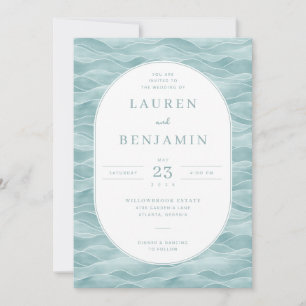 Cartes d'invitation Vague de Teal Tranquille