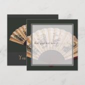 Cartes d'invitation vierges en éventail en bambou  (Devant / Derrière)