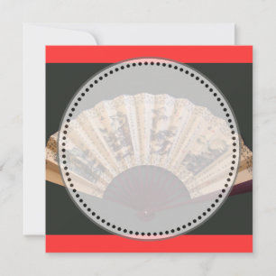 Cartes d'invitation vierges éventail en bambou et 