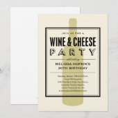 Cartes d'invitation Vin et Fromage (Devant / Derrière)