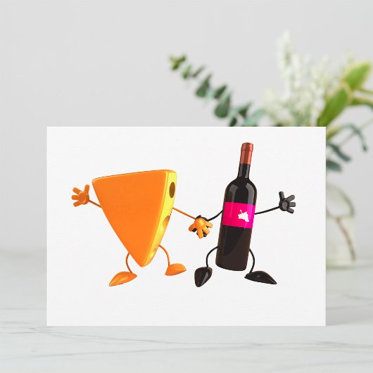 Cartes d'invitation vin et fromage