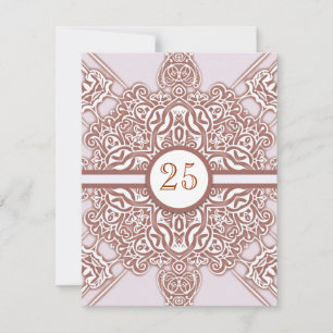 Cartes d'invitation vintage chic pour les 25 ans d