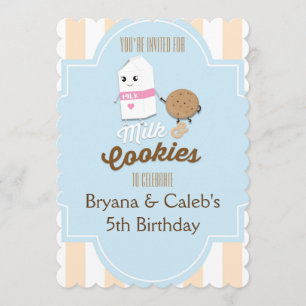 Cartes d'invitation vintage pour anniversaire Milk