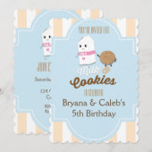 Cartes d'invitation vintage pour fête d'anniversai (Devant / Derrière)