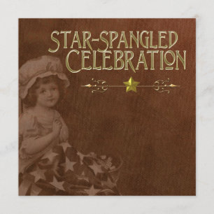 Cartes d'invitation vintage rouges pour le 4 juill