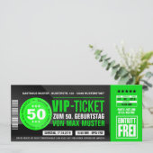 Cartes d'invitation VIP-TICKET (vert) (Debout devant)