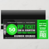 Cartes d'invitation VIP-TICKET (vert) (Devant / Derrière)