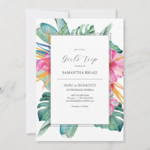 Cartes d'invitation Week-end Fleurs Tropicales