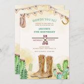Cartes d'invitation Western Cowboy Boots (Devant / Derrière)