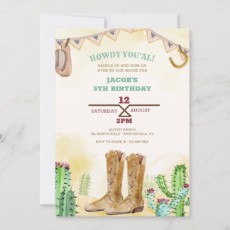 Cartes d'invitation Western Cowboy Boots