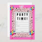 Cartes d'invitations d'anniversaire (Devant / Derrière)