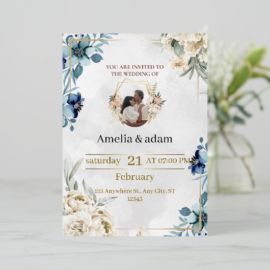 Cartes d'invitations de mariage (Debout devant)