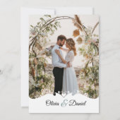 Cartes d'invitations de mariage modernes avec phot (Dos)