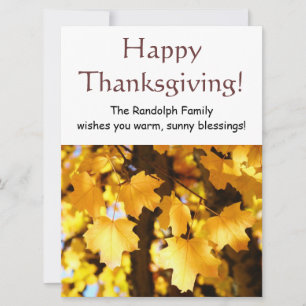 Cartes d'invitations pour un joyeux Thanksgiving A