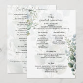 Cartes d'itinéraire de programme de mariage élégan (Devant / Derrière)
