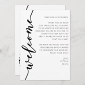 Cartes d'itinéraire du week-end Mariage de bienven (Devant / Derrière)