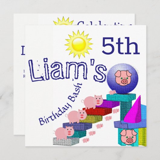 Cartes d'Ivitation du Mardi pour enfants (Devant / Derrière)