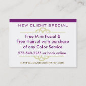 Cartes d'offre spéciale (Dos)