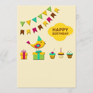 Cartes d'oiseau d'anniversaire