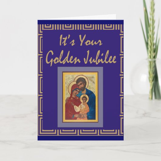 Cartes d'or de jubilé de nonne catholique (Devant)